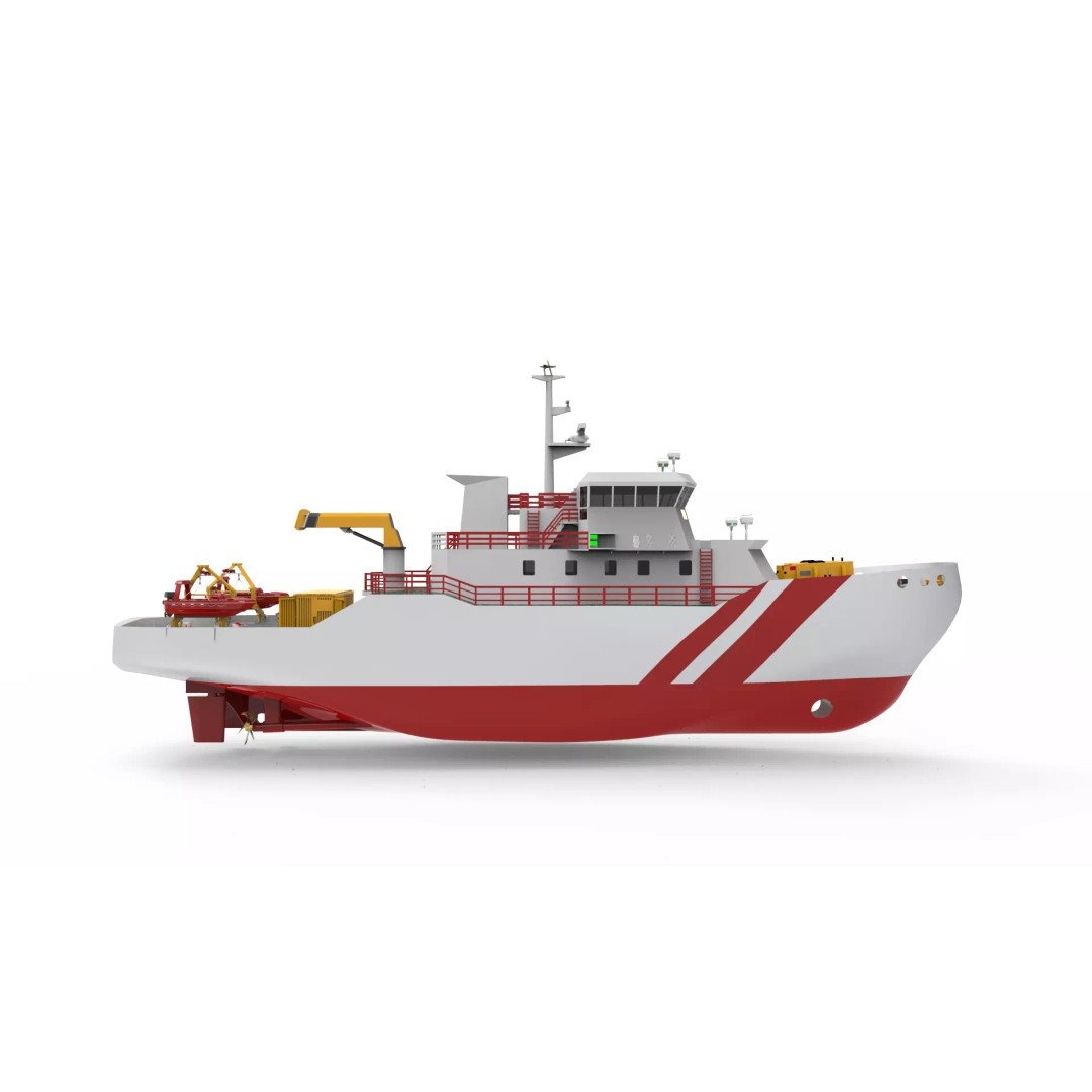Rescue Tugboat 3D Model – Detailed Industrial Vessel, FBX & OBJ - View 4