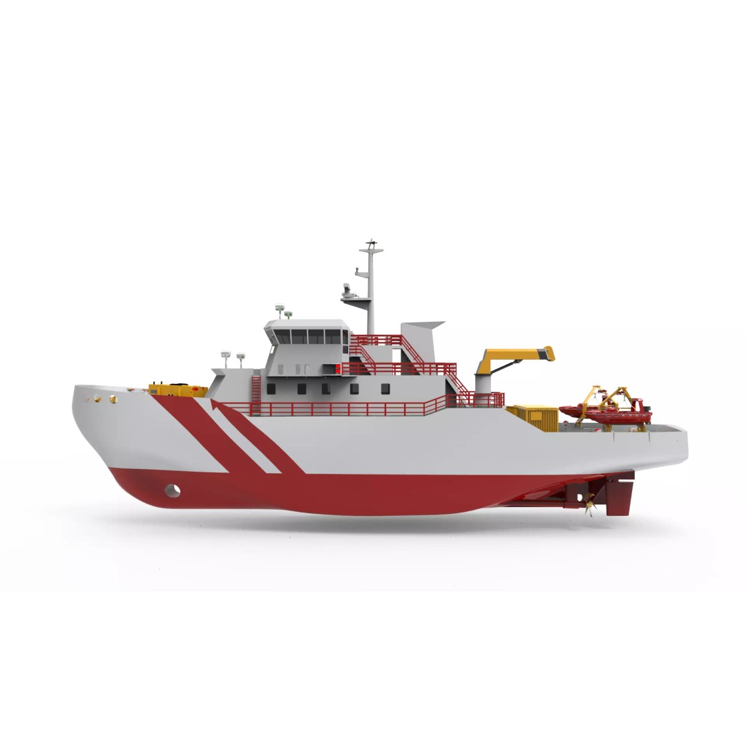 Rescue Tugboat 3D Model – Detailed Industrial Vessel, FBX & OBJ - View 5