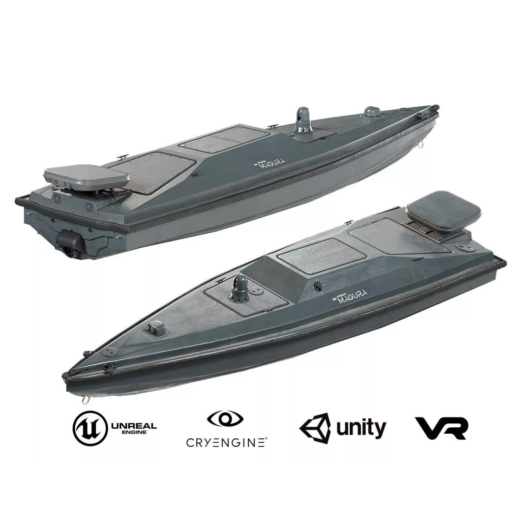 Magura V5 Naval Drone 3D Model – Low Poly Game Ready, FBX - View 2