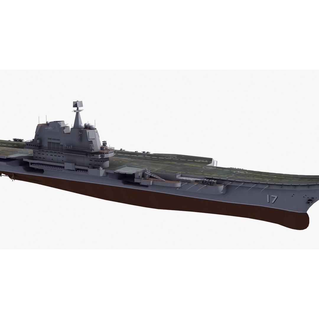 CV17 Shandong Carrier 3D Model – Military Naval Ship, FBX, OBJ