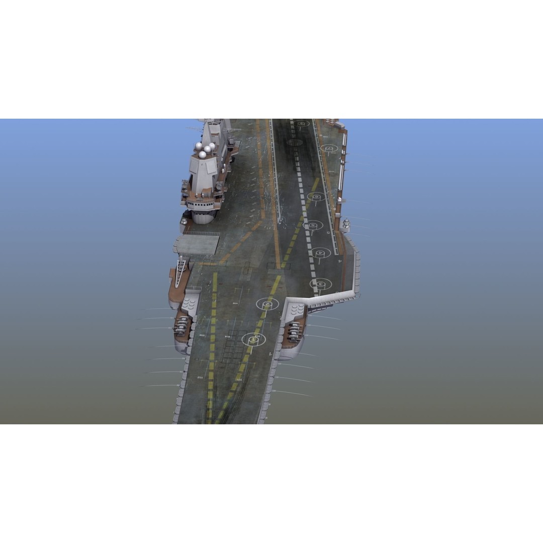 CV17 Shandong Carrier 3D Model – Military Naval Ship, FBX, OBJ - View 11