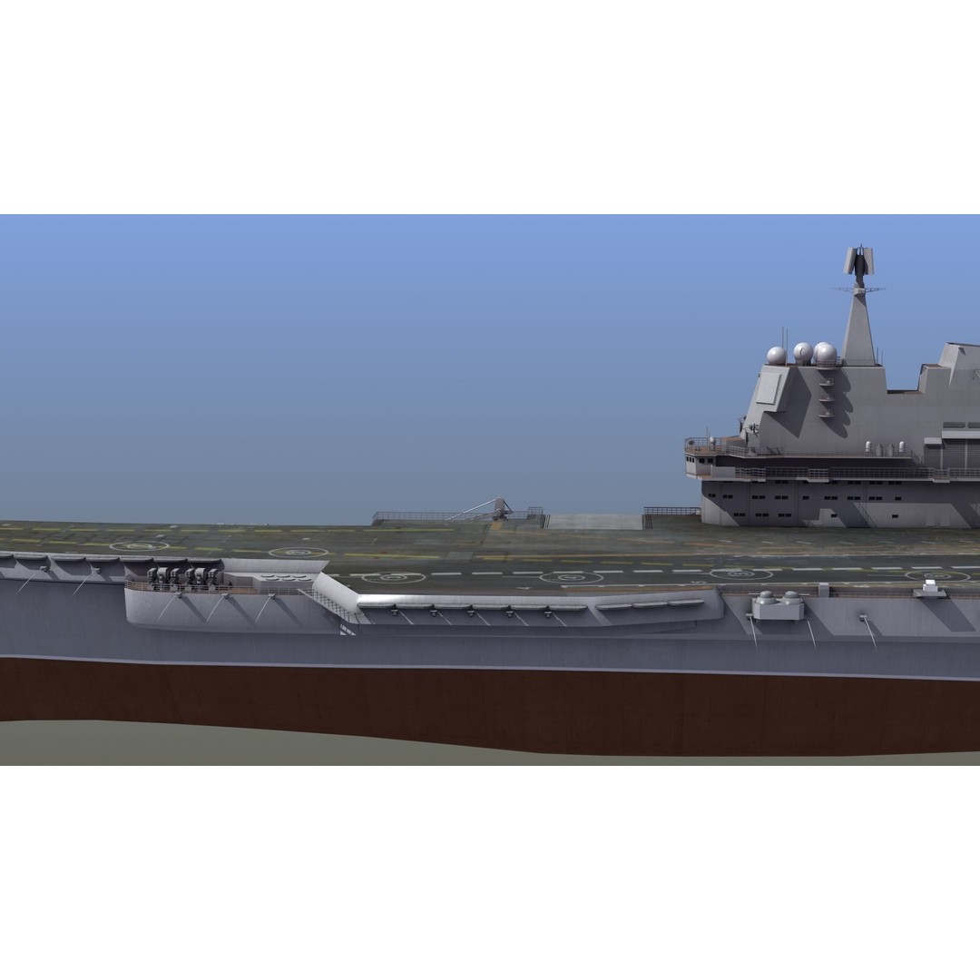 CV17 Shandong Carrier 3D Model – Military Naval Ship, FBX, OBJ - View 12