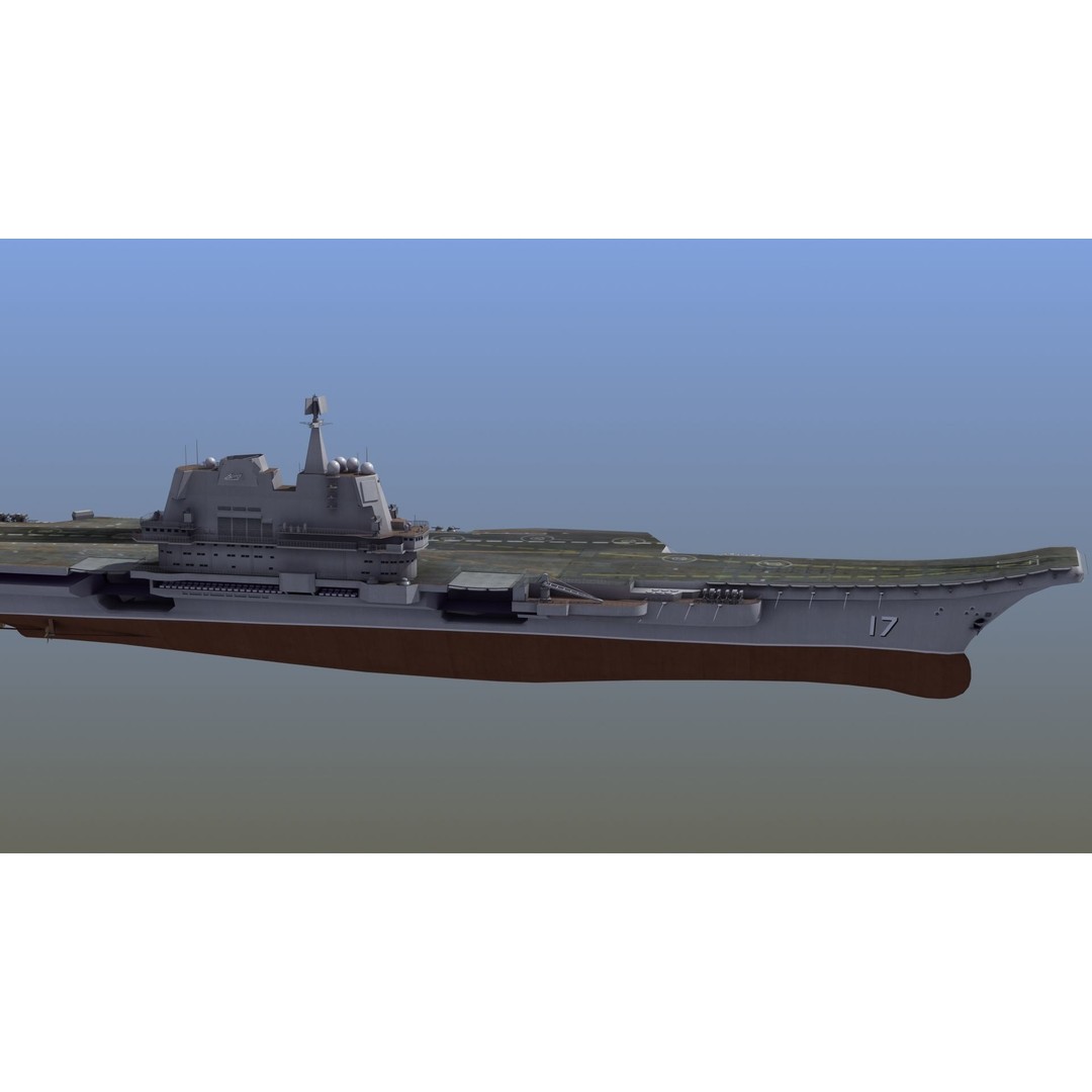CV17 Shandong Carrier 3D Model – Military Naval Ship, FBX, OBJ - View 13