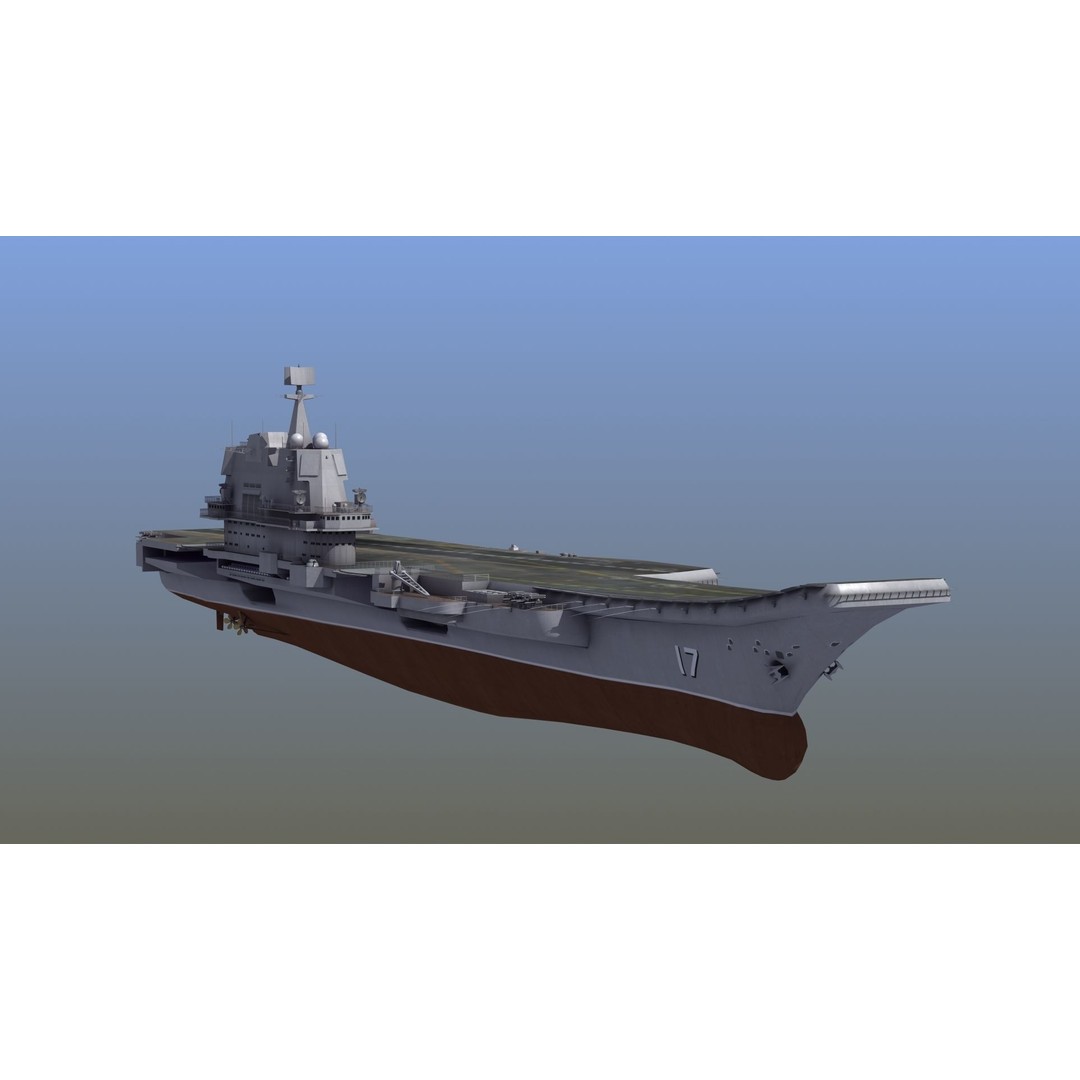 CV17 Shandong Carrier 3D Model – Military Naval Ship, FBX, OBJ - View 14