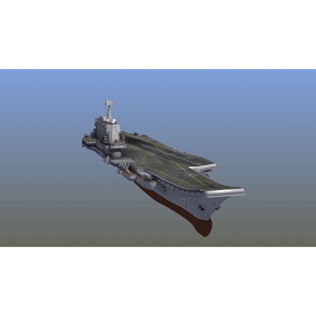 CV17 Shandong Carrier 3D Model – Military Naval Ship, FBX, OBJ - View 15