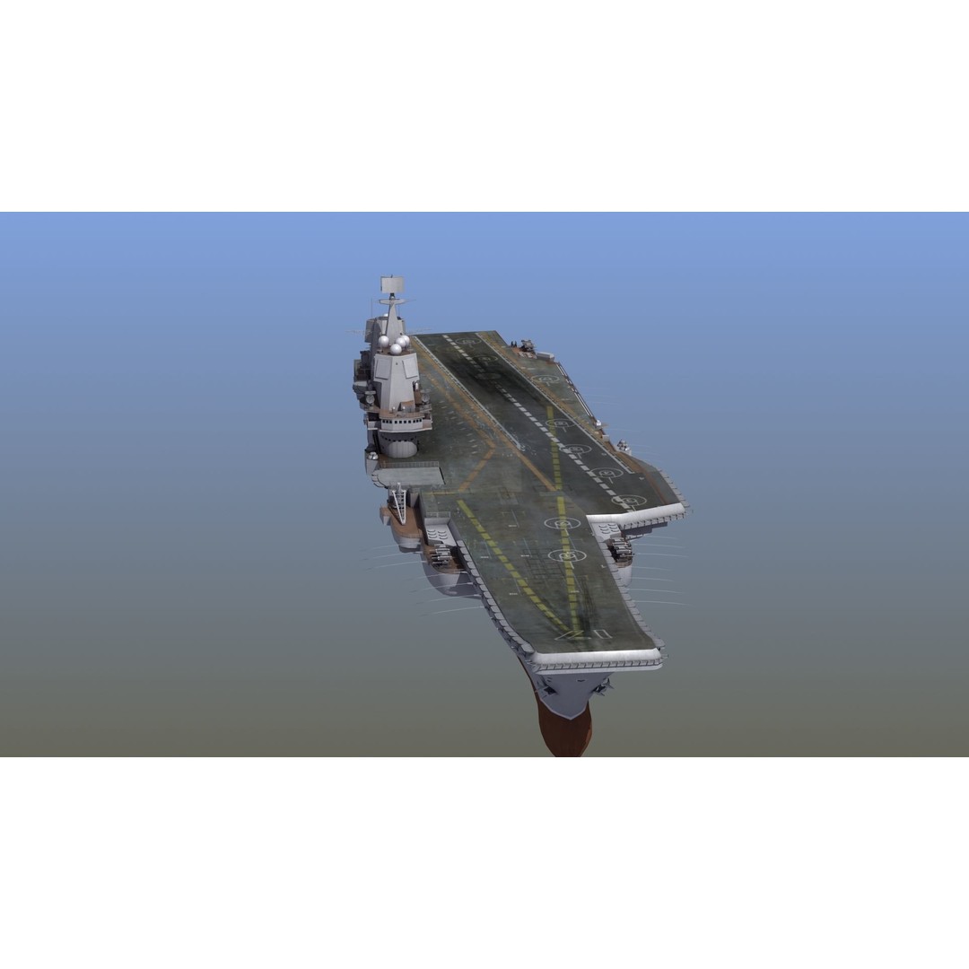 CV17 Shandong Carrier 3D Model – Military Naval Ship, FBX, OBJ - View 16