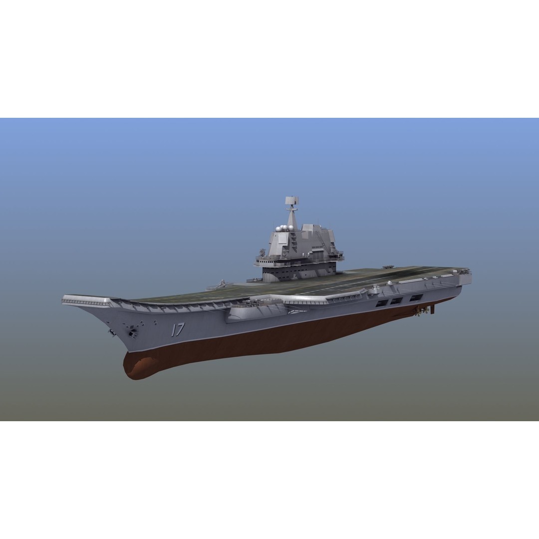 CV17 Shandong Carrier 3D Model – Military Naval Ship, FBX, OBJ - View 18