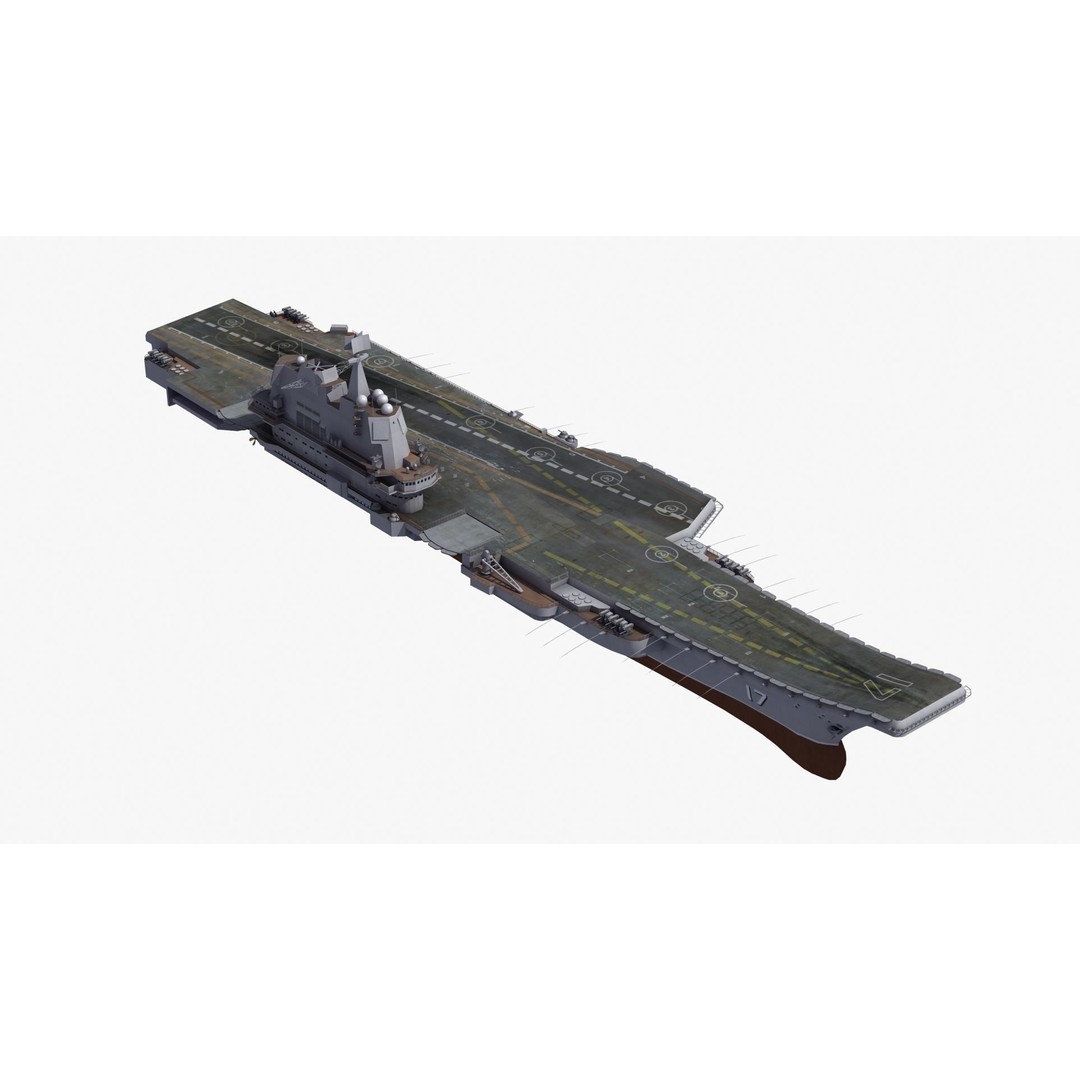 CV17 Shandong Carrier 3D Model – Military Naval Ship, FBX, OBJ - View 19