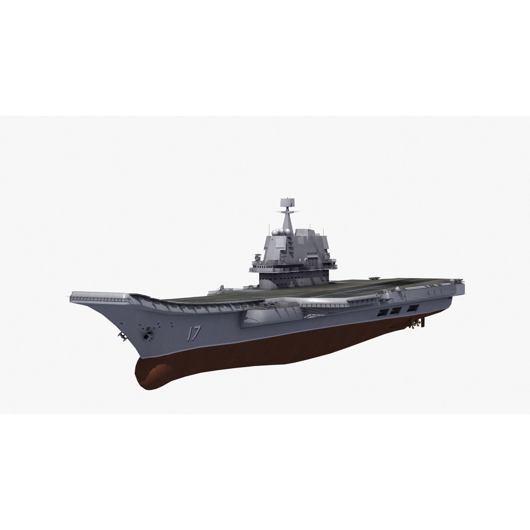 CV17 Shandong Carrier 3D Model – Military Naval Ship, FBX, OBJ - View 20