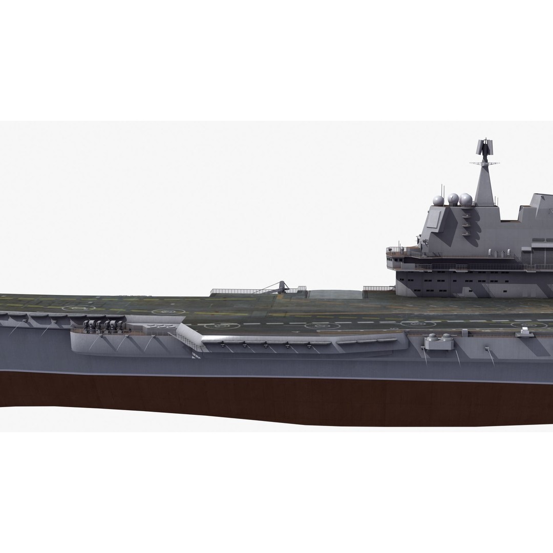 CV17 Shandong Carrier 3D Model – Military Naval Ship, FBX, OBJ - View 22