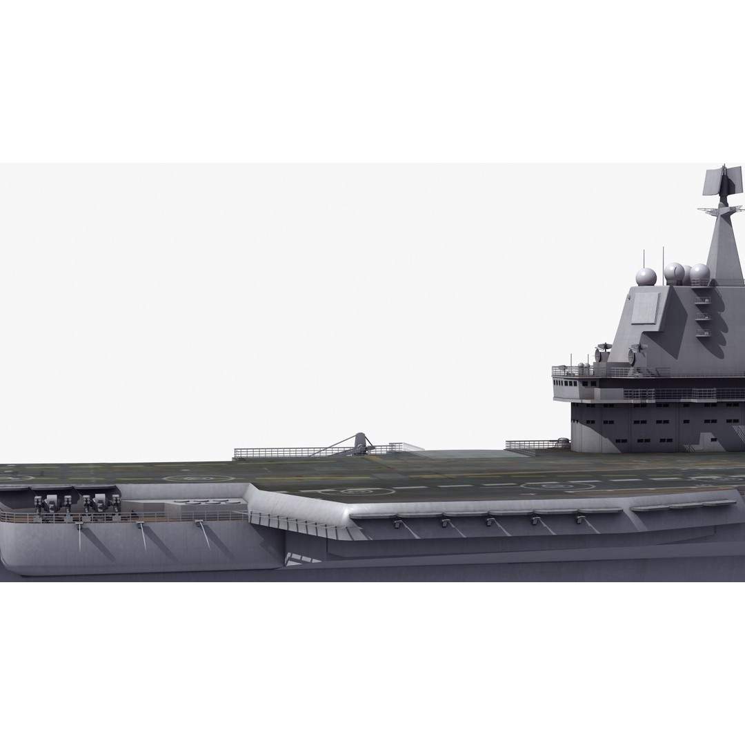 CV17 Shandong Carrier 3D Model – Military Naval Ship, FBX, OBJ - View 23