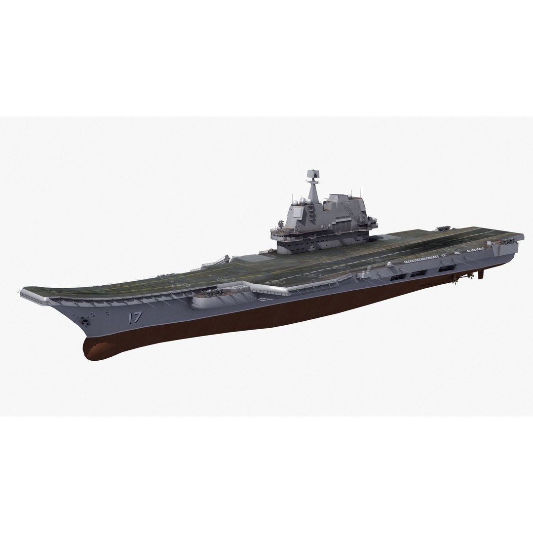CV17 Shandong Carrier 3D Model – Military Naval Ship, FBX, OBJ - View 24