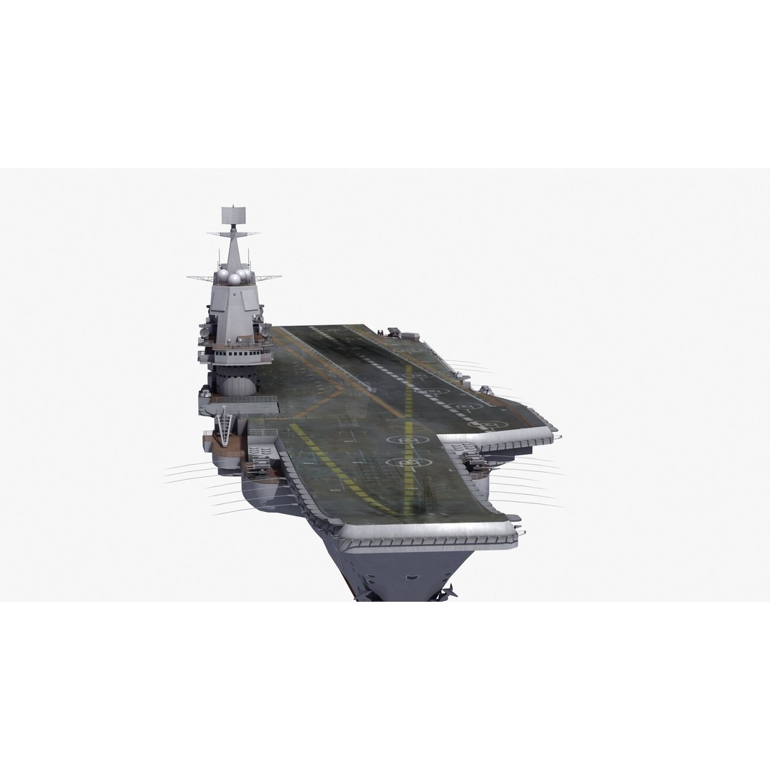 CV17 Shandong Carrier 3D Model – Military Naval Ship, FBX, OBJ - View 25
