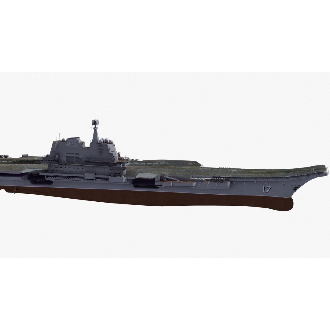 CV17 Shandong Carrier 3D Model – Military Naval Ship, FBX, OBJ - View 27