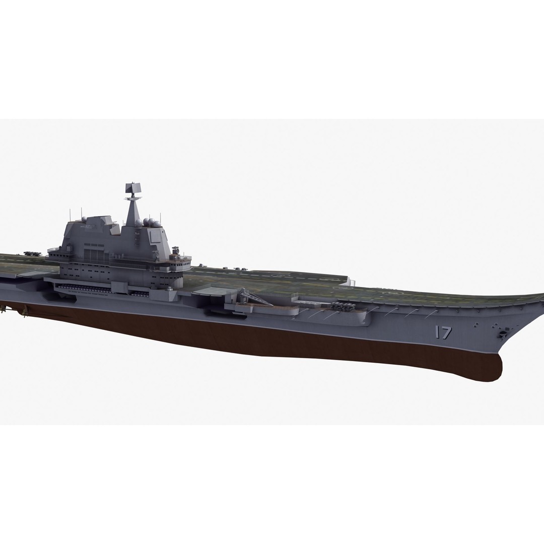 CV17 Shandong Carrier 3D Model – Military Naval Ship, FBX, OBJ - View 28