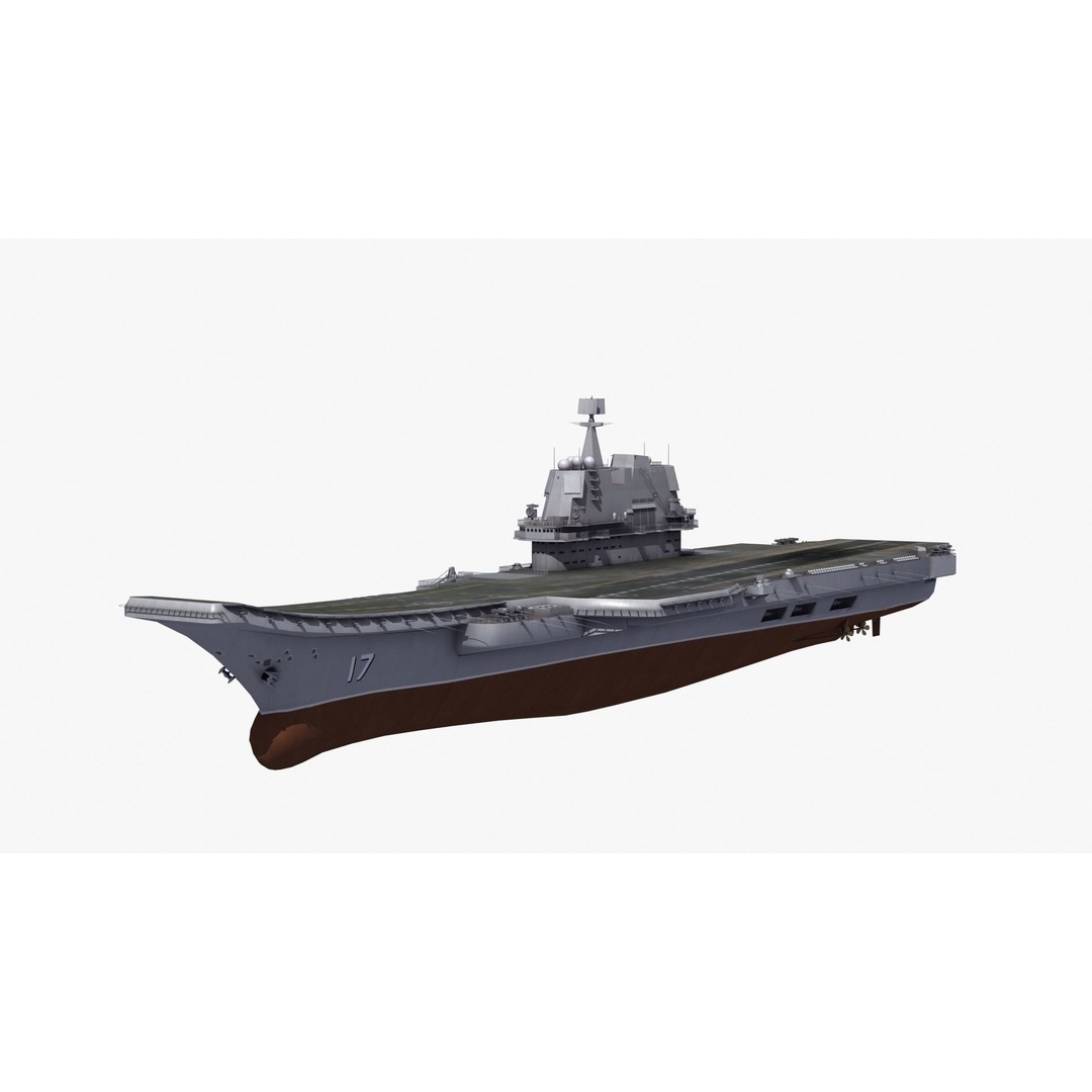 CV17 Shandong Carrier 3D Model – Military Naval Ship, FBX, OBJ - View 30