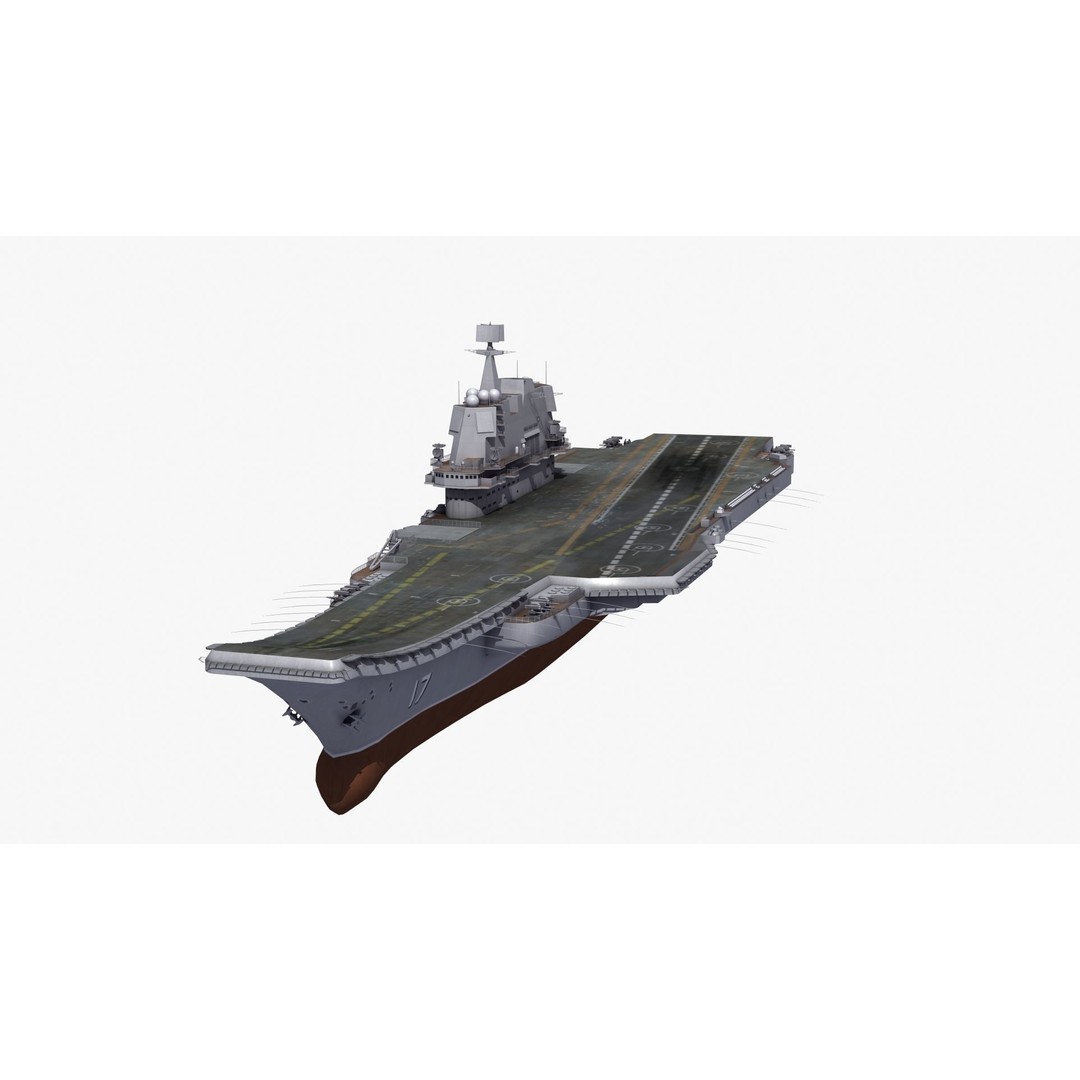 CV17 Shandong Carrier 3D Model – Military Naval Ship, FBX, OBJ - View 32