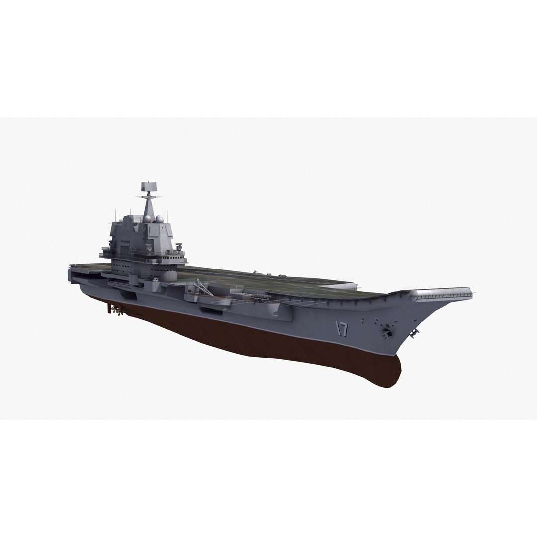 CV17 Shandong Carrier 3D Model – Military Naval Ship, FBX, OBJ - View 33