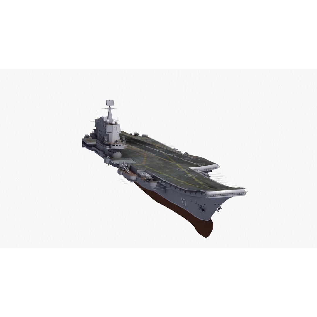 CV17 Shandong Carrier 3D Model – Military Naval Ship, FBX, OBJ - View 34