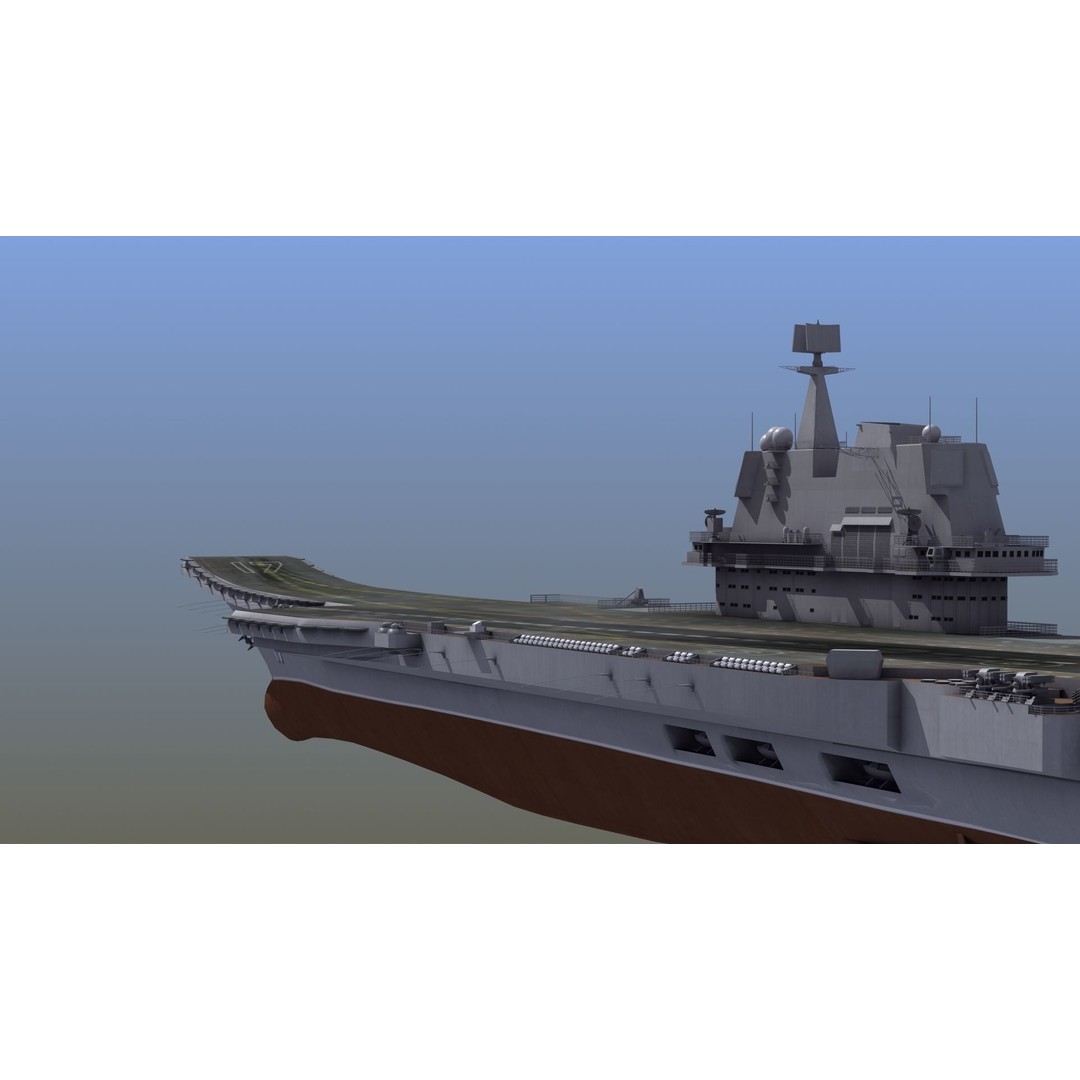 CV17 Shandong Carrier 3D Model – Military Naval Ship, FBX, OBJ - View 5