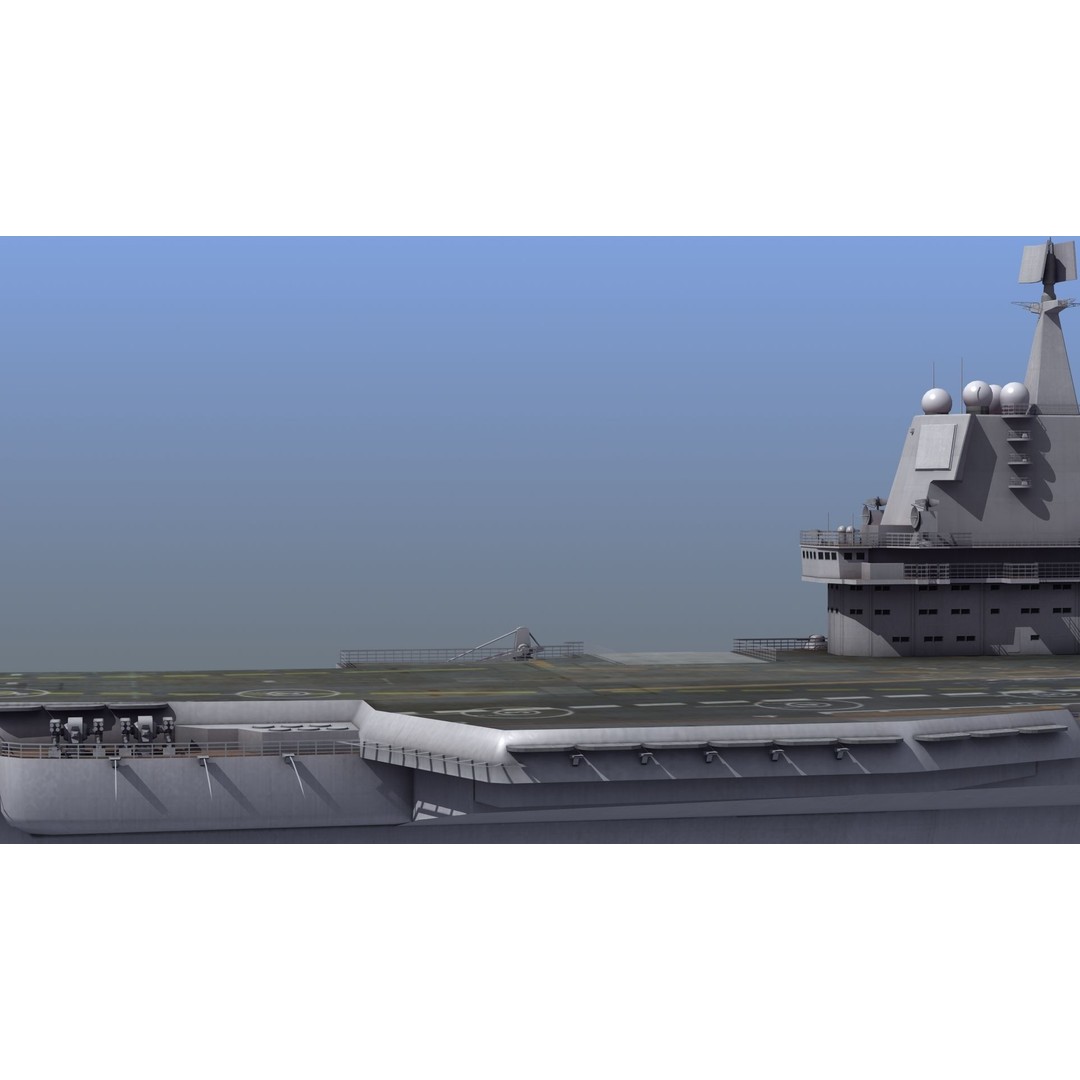 CV17 Shandong Carrier 3D Model – Military Naval Ship, FBX, OBJ - View 6