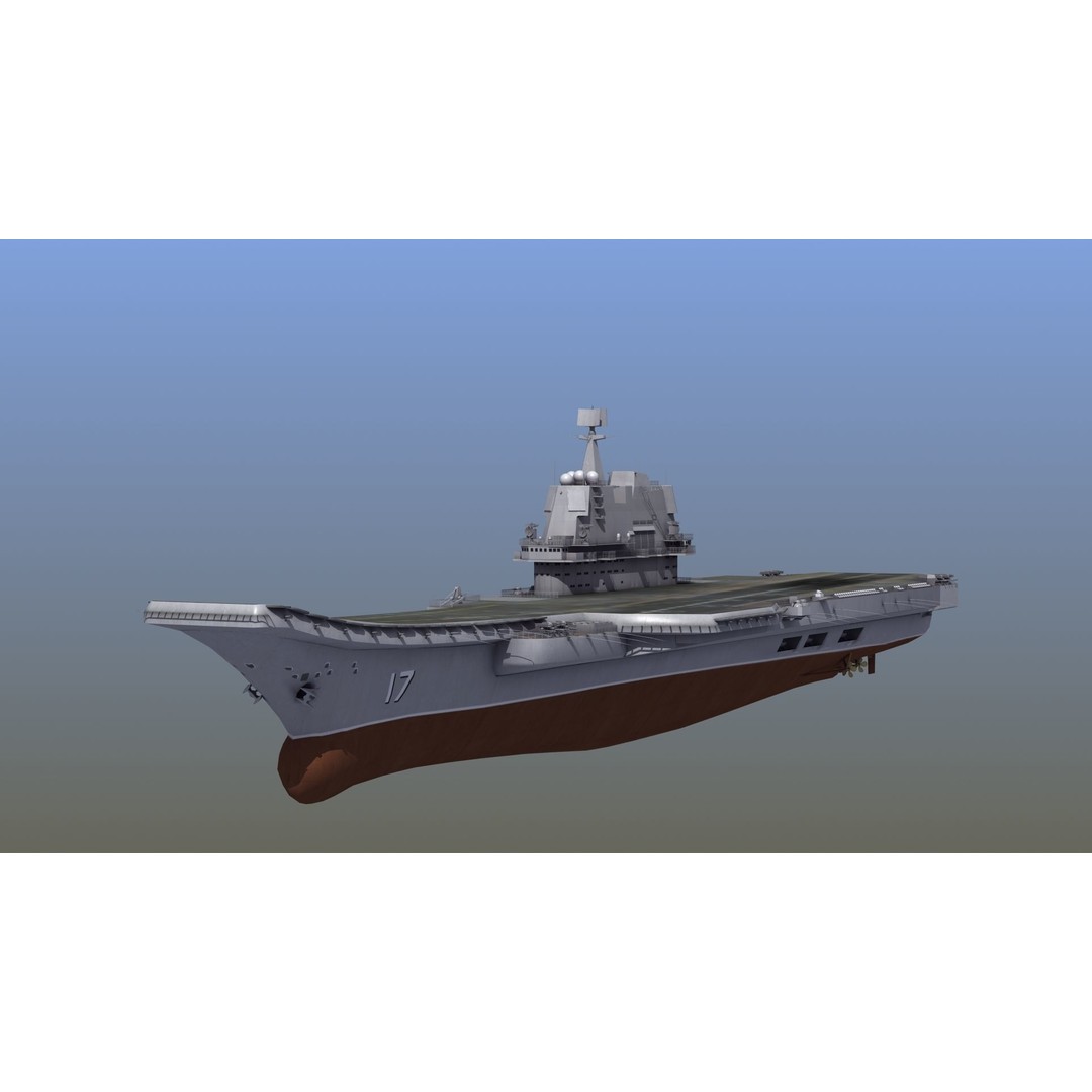 CV17 Shandong Carrier 3D Model – Military Naval Ship, FBX, OBJ - View 7