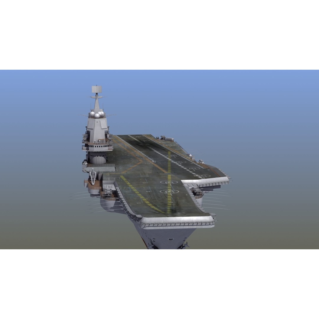CV17 Shandong Carrier 3D Model – Military Naval Ship, FBX, OBJ - View 8
