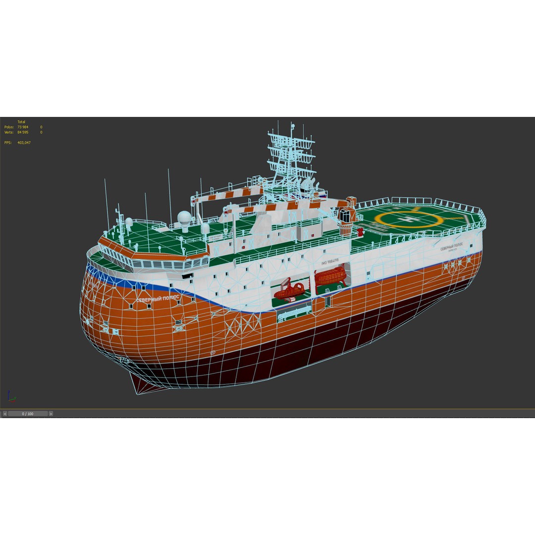 North Pole Project 3D Model – Ice-Resistant Self-Propelled Platform, PBR - View 10