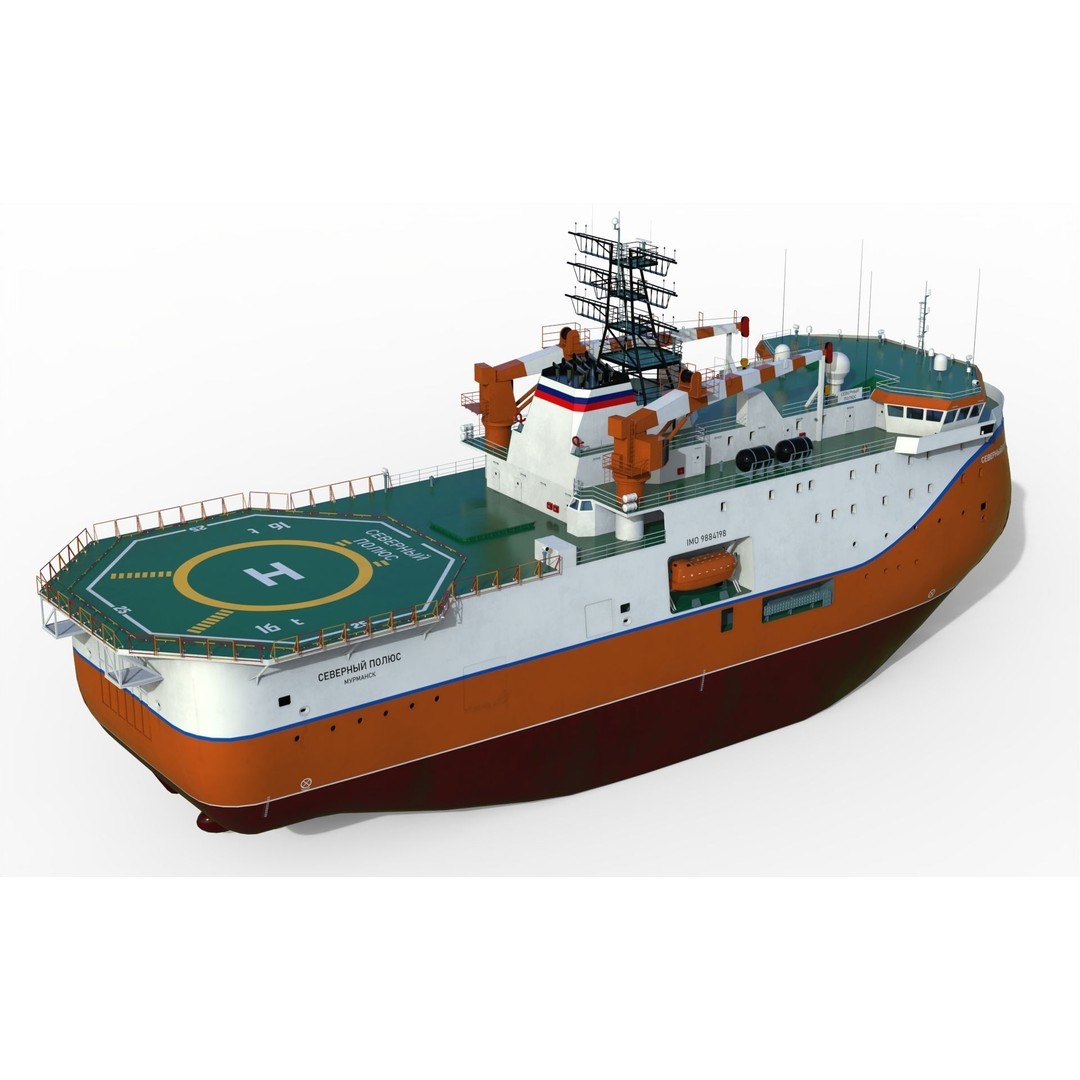 North Pole Project 3D Model – Ice-Resistant Self-Propelled Platform, PBR - View 5