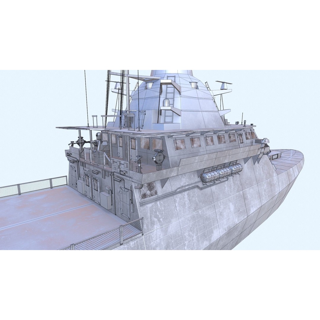 Littoral Mission Vessel 3D Model – Low Poly Military Watercraft, FBX