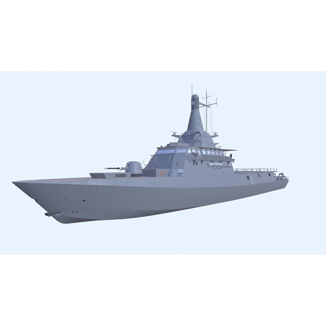 Littoral Mission Vessel 3D Model – Low Poly Military Watercraft, FBX - View 3