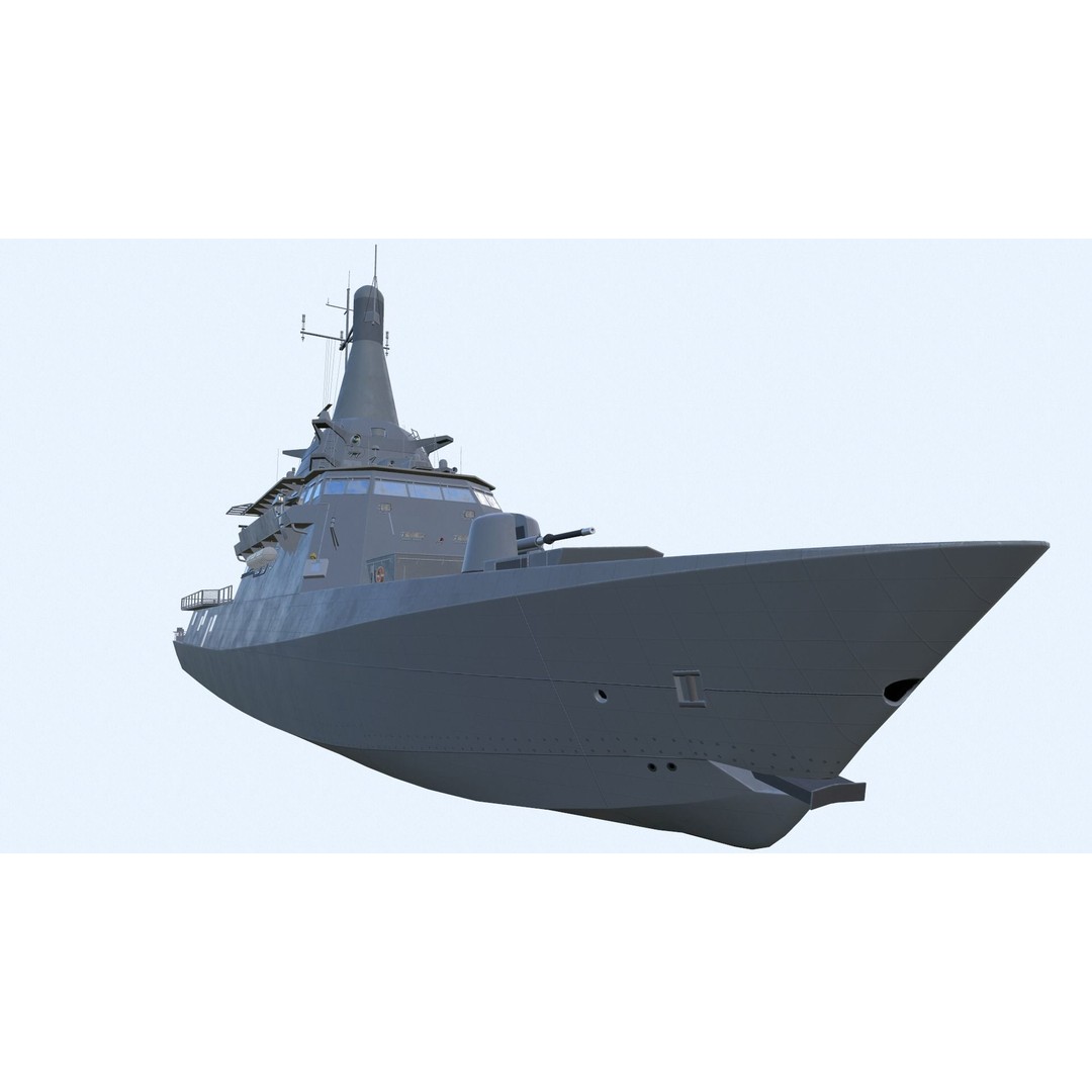 Littoral Mission Vessel 3D Model – Low Poly Military Watercraft, FBX - View 4