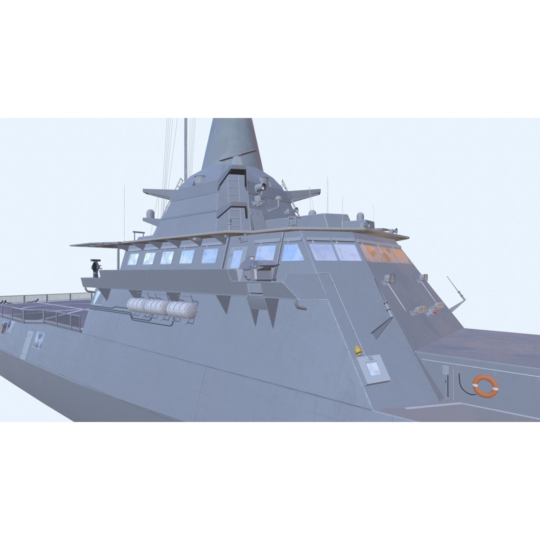 Littoral Mission Vessel 3D Model – Low Poly Military Watercraft, FBX - View 6