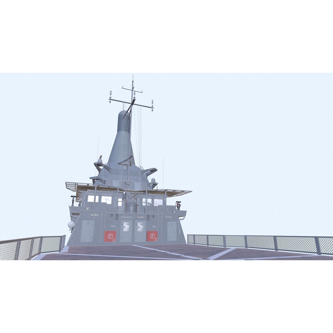Littoral Mission Vessel 3D Model – Low Poly Military Watercraft, FBX - View 9