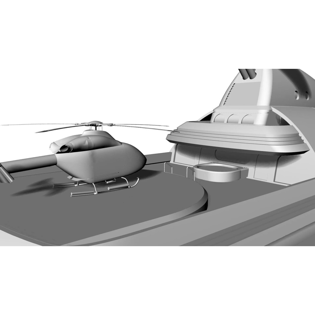 100 Meter Mega Yacht 3D Model – Luxury Vessel for VR/AR, FBX - View 14