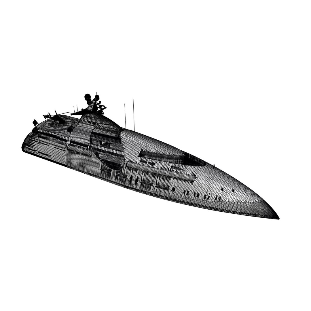 100 Meter Mega Yacht 3D Model – Luxury Vessel for VR/AR, FBX - View 16