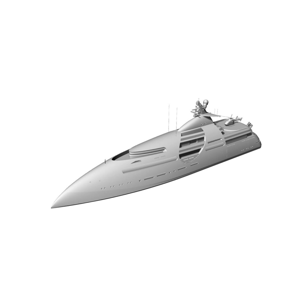 100 Meter Mega Yacht 3D Model – Luxury Vessel for VR/AR, FBX - View 4