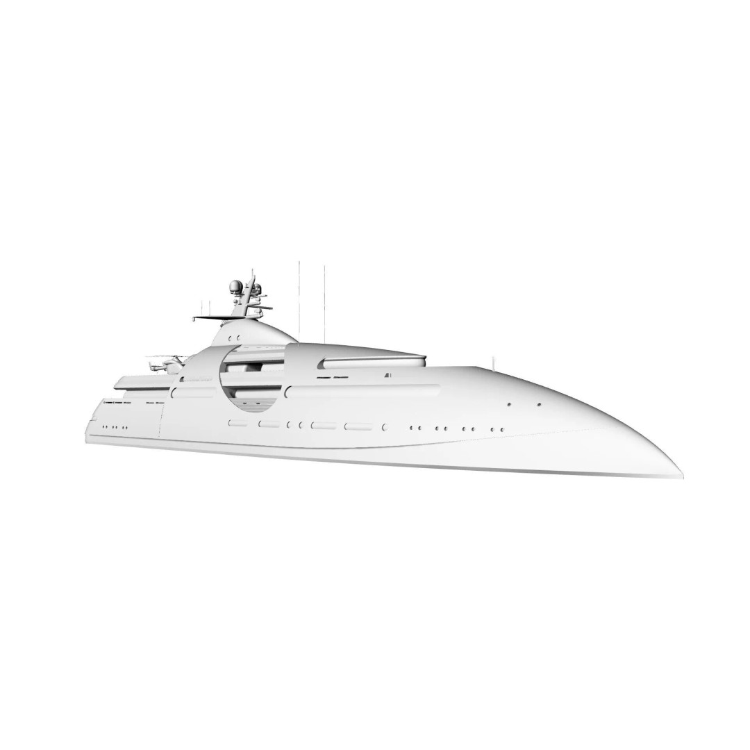 100 Meter Mega Yacht 3D Model – Luxury Vessel for VR/AR, FBX - View 6
