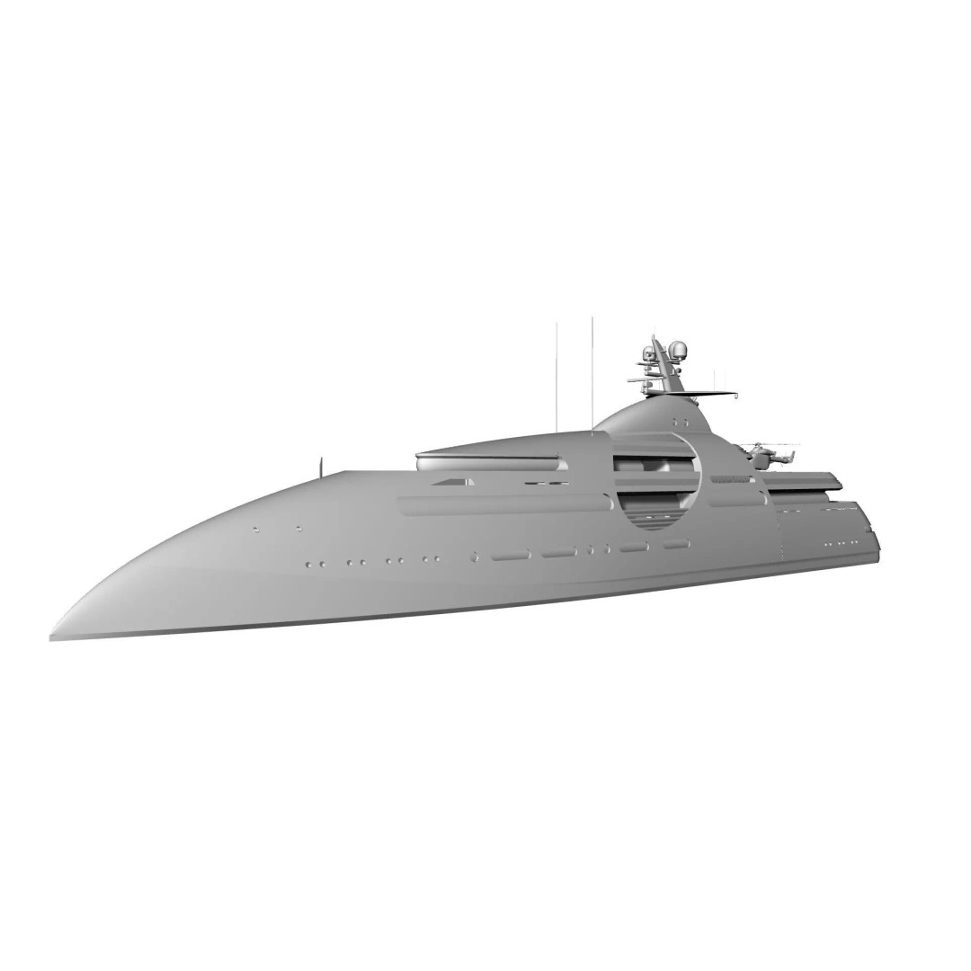 100 Meter Mega Yacht 3D Model – Luxury Vessel for VR/AR, FBX - View 7