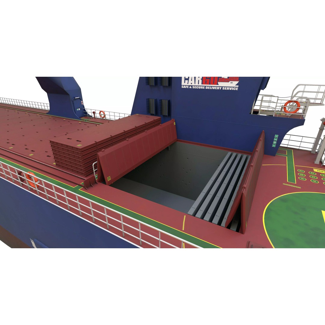 Multipurpose Heavy Lift Freight Ship 3D Model – Highly Detailed, FBX - View 20