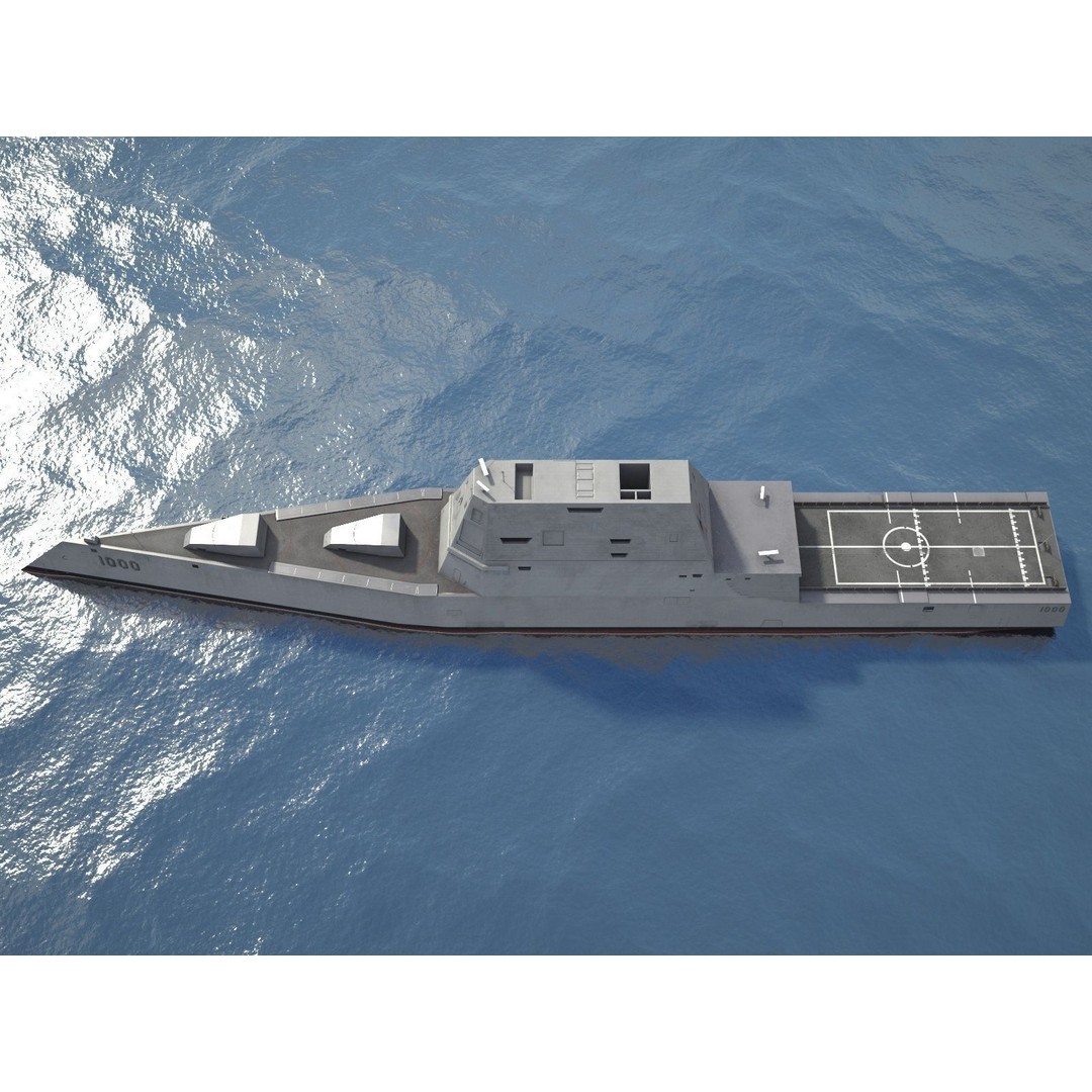 USS Zumwalt DDG-1000 3D Model – High Poly Military Watercraft, FBX - View 13