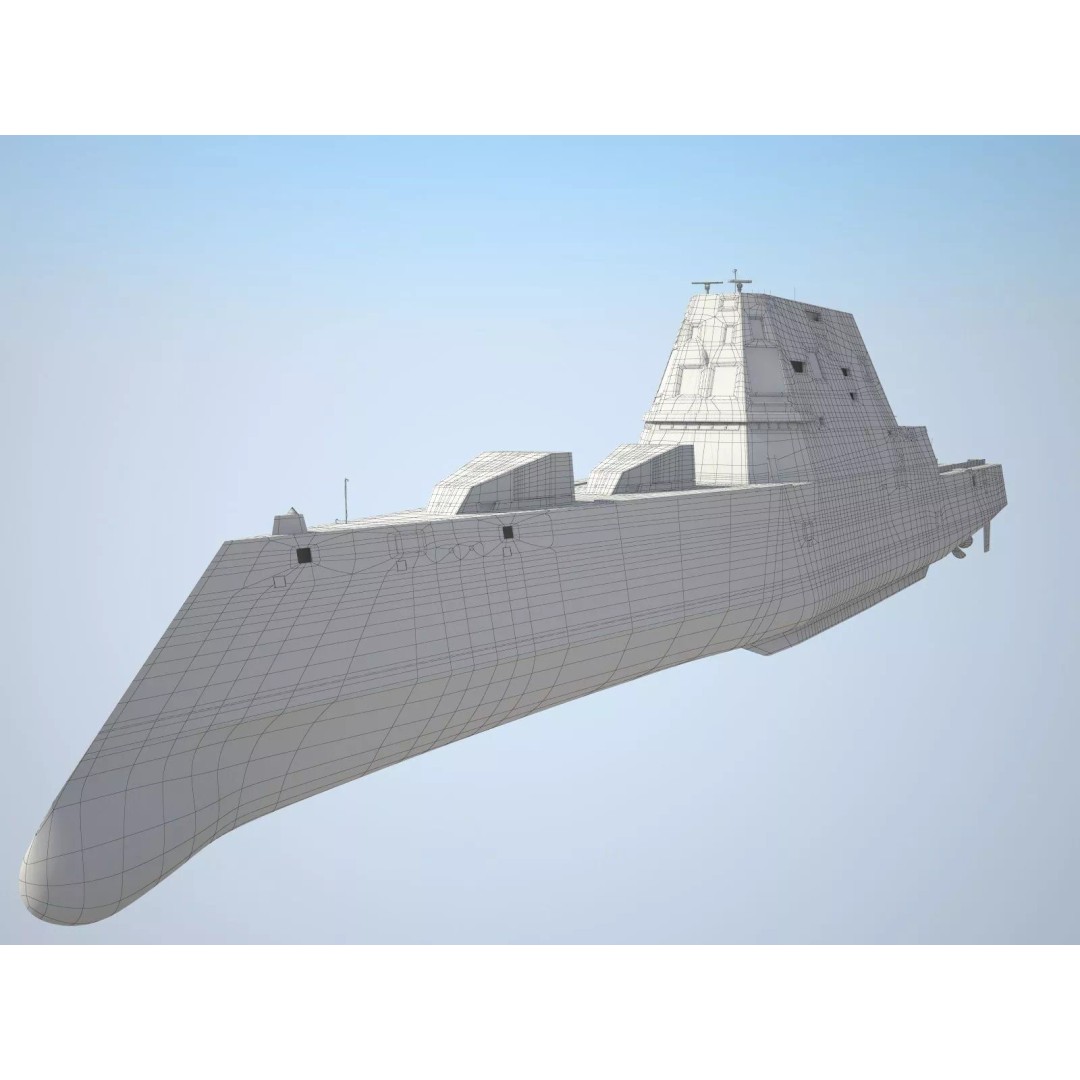 USS Zumwalt DDG-1000 3D Model – High Poly Military Watercraft, FBX - View 19