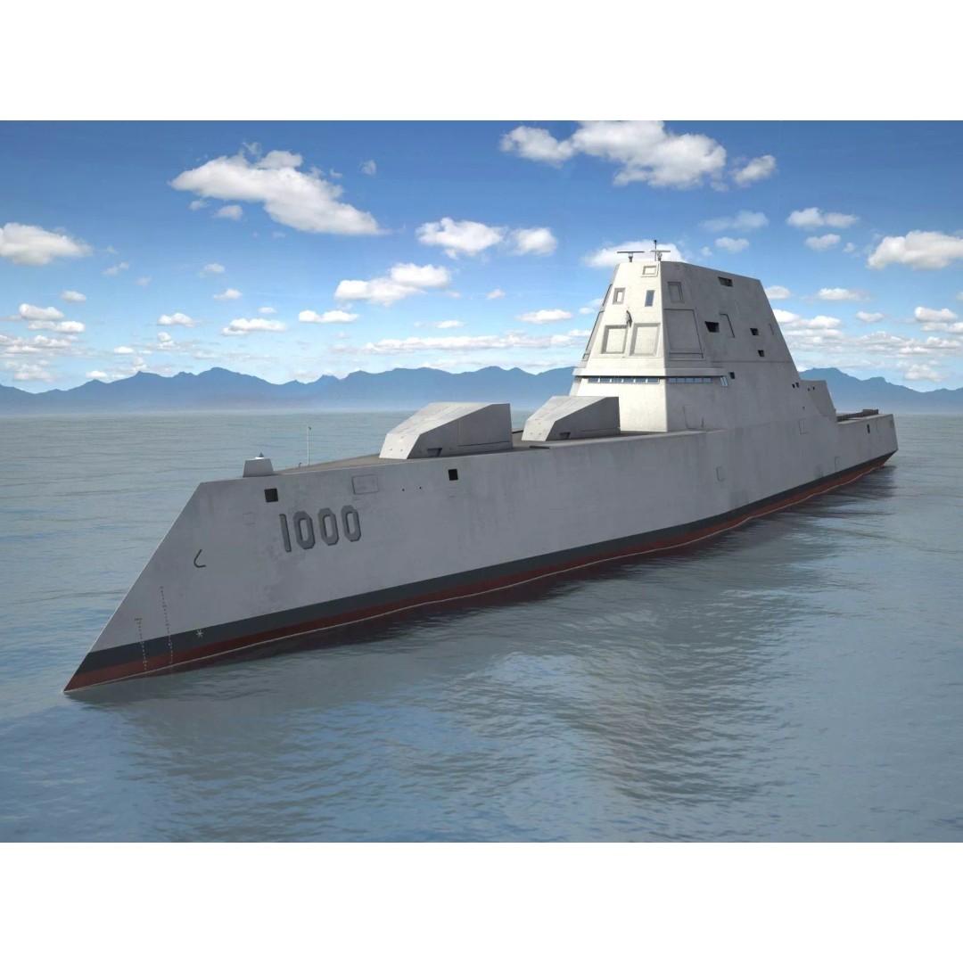 USS Zumwalt DDG-1000 3D Model – High Poly Military Watercraft, FBX - View 2