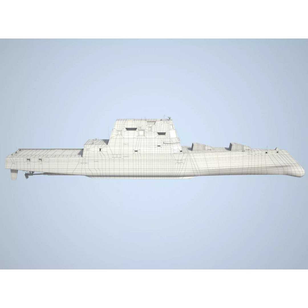 USS Zumwalt DDG-1000 3D Model – High Poly Military Watercraft, FBX - View 21
