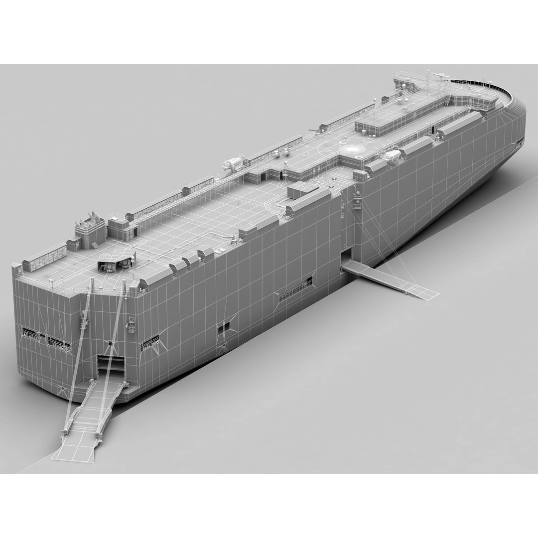RoRo Vessel 3D Model – High Detail Industrial Watercraft, FBX, OBJ