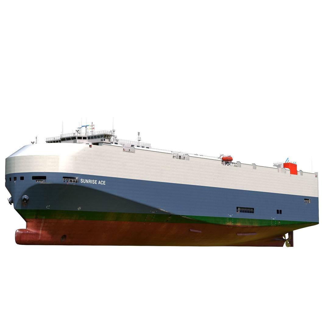 RoRo Vessel 3D Model – High Detail Industrial Watercraft, FBX, OBJ - View 2