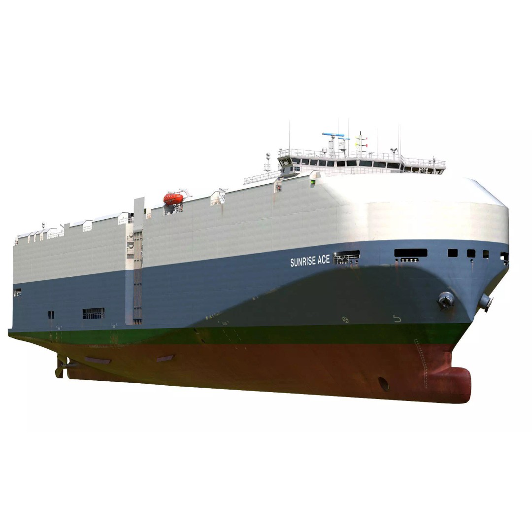 RoRo Vessel 3D Model – High Detail Industrial Watercraft, FBX, OBJ - View 3