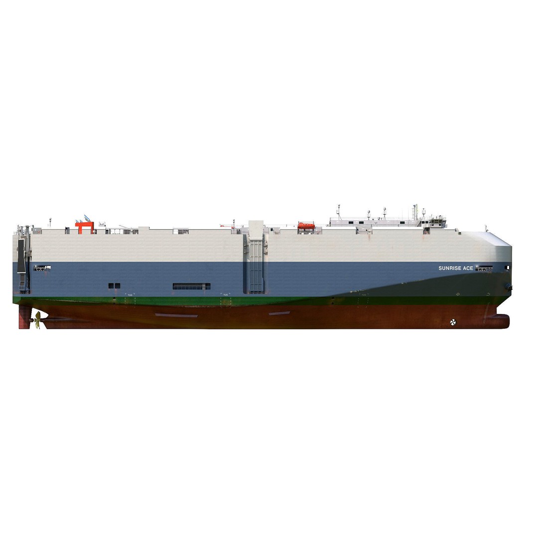 RoRo Vessel 3D Model – High Detail Industrial Watercraft, FBX, OBJ - View 5