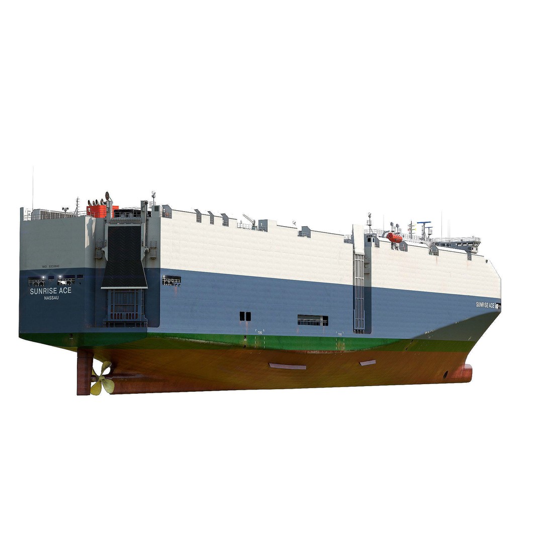 RoRo Vessel 3D Model – High Detail Industrial Watercraft, FBX, OBJ - View 6