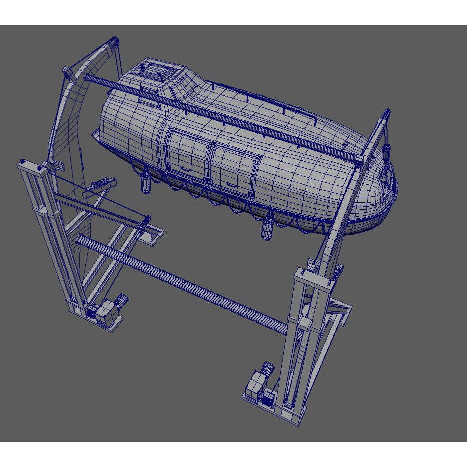 Conventional Lifeboat 3D Model – Low Poly PBR Game Asset, FBX